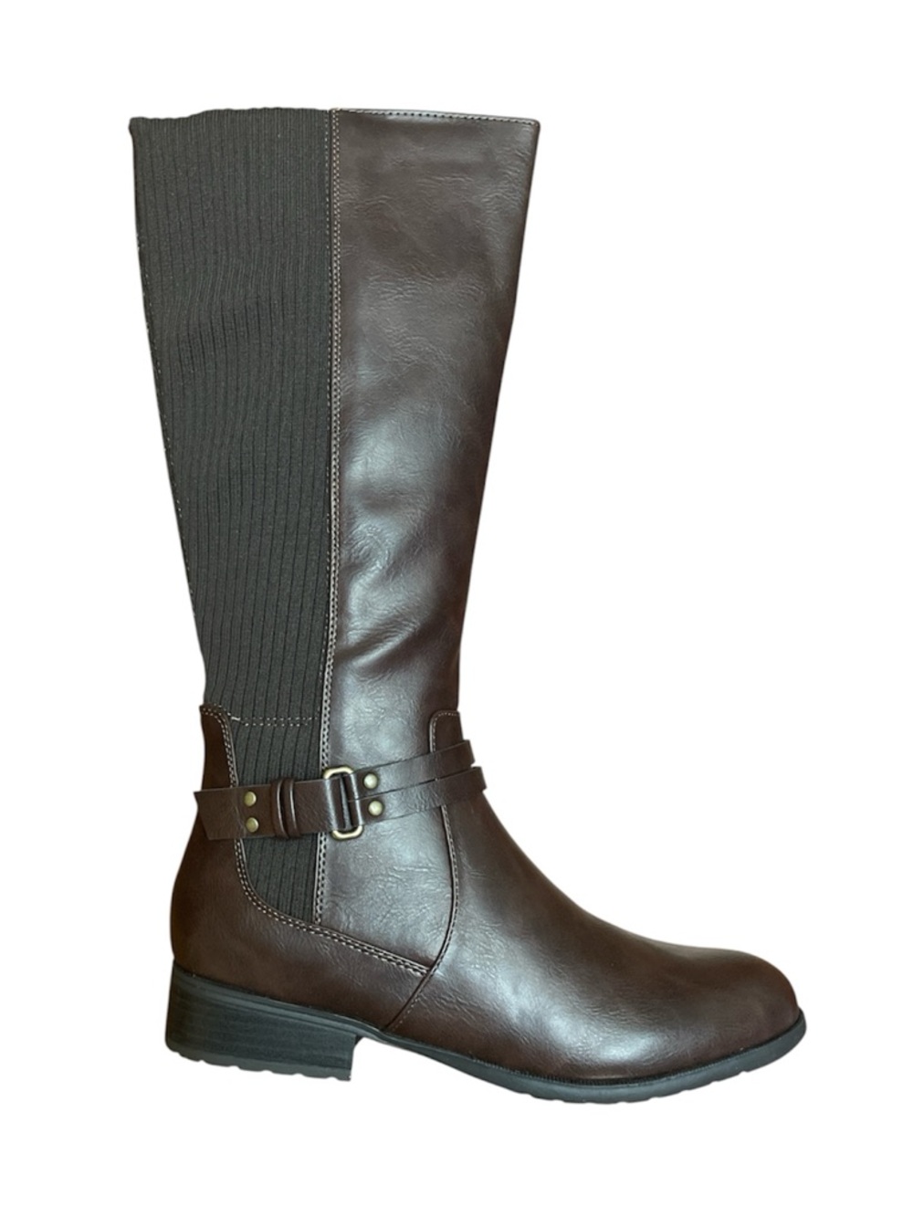 #56 LifeStride Xanita Riding Boot (Brown) Leather 8.5 W